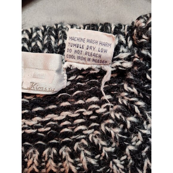 Men's Daniel Kimsy Open Stitch Pullover Crewneck Sweater Black White Medium - Picture 6 of 6